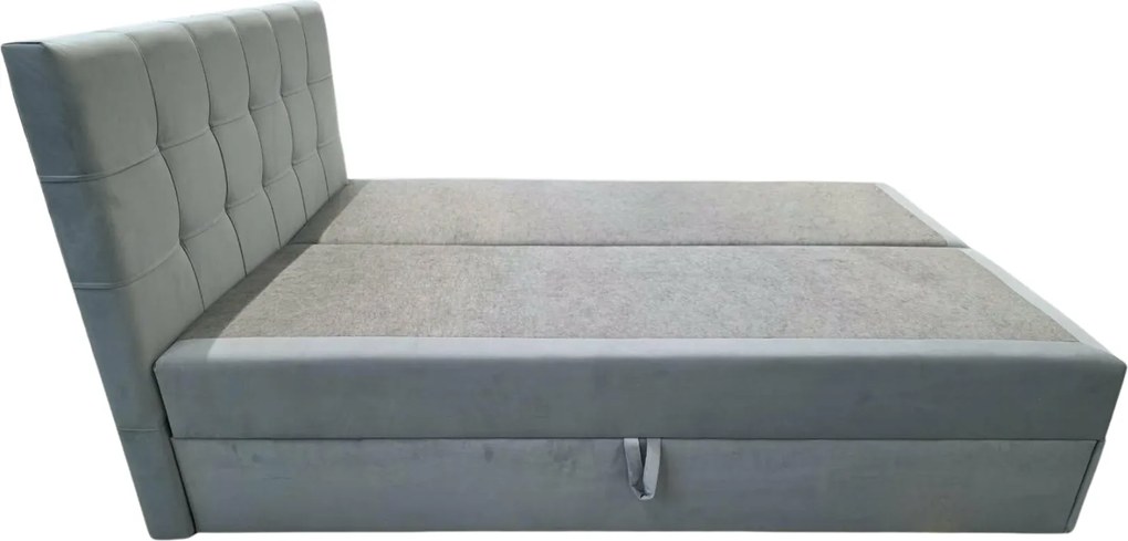 Čalúnená posteľ boxspring DIRELIS TRINITY 140x200 cm sivá Matrac: Bonell pružinová matrac