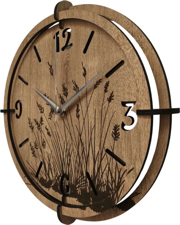 Moderné drevené hodiny Dub – dizajn Lúčne trávy | SENTOP HDF0590-OAK-HLIFAX