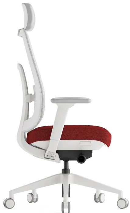Kancelárska ergonomická stolička K42 White — sieť, látka, biela / viac farieb Modrá