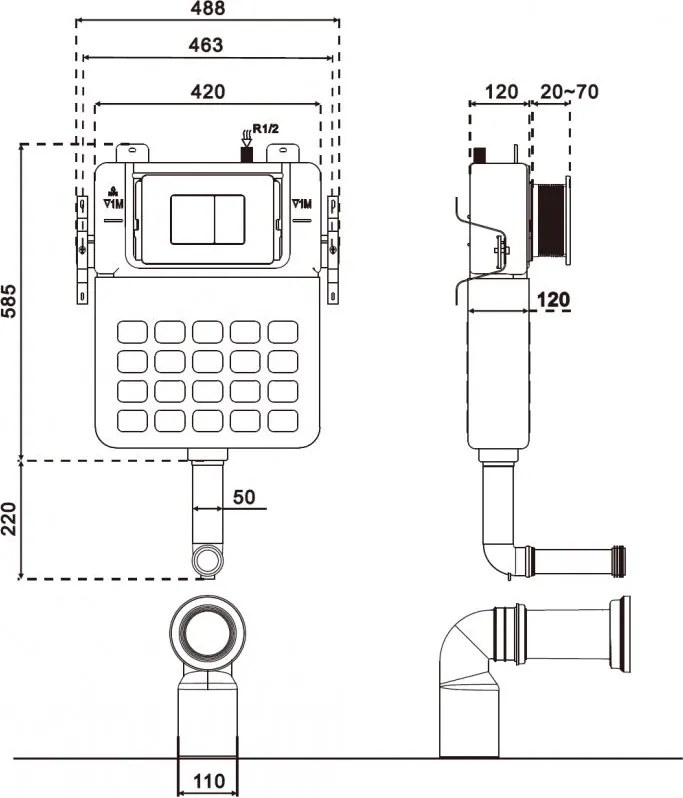 Mexen Tex S, podomietkový rám pre stojace WC, 61102