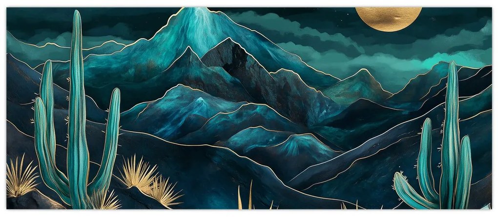 Obraz - Tyrkysová noc (120x50 cm)