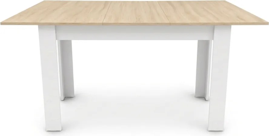 Rozkladací jedálenský stôl MADO 120/160x80 cm, biela/dub sonoma