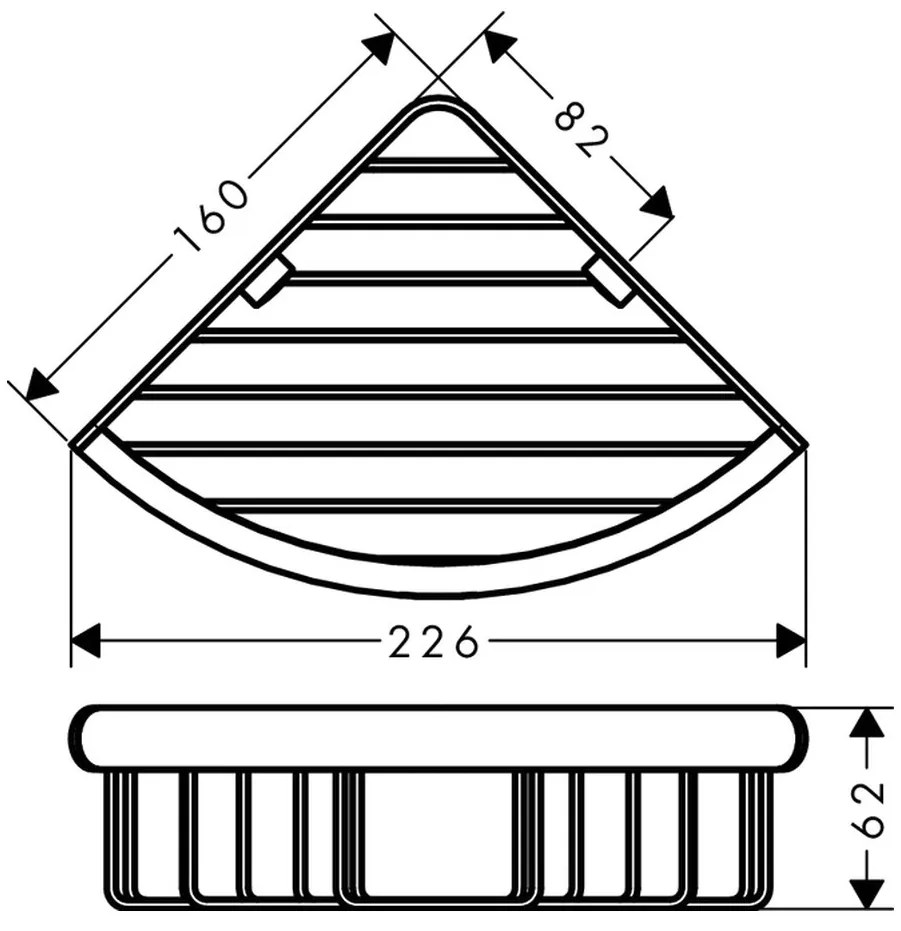 Hansgrohe Logis Universal, rohový košík , chrómová, HAN-41710000