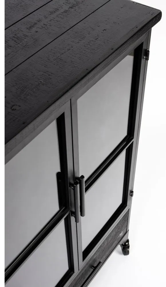 Čierna kovová vitrína 65x105 cm Ferre – White Label