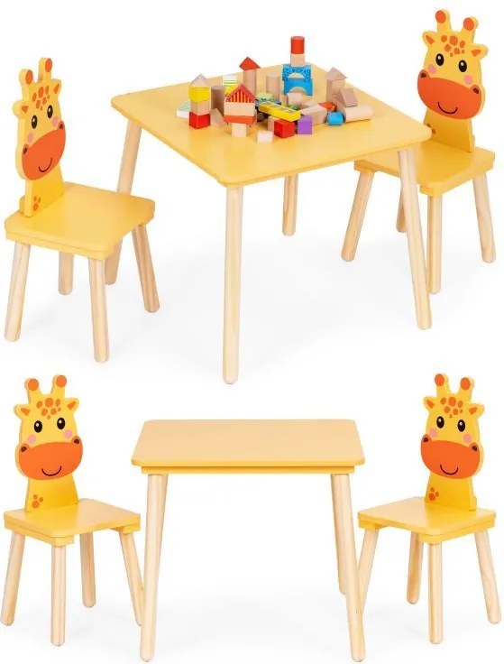 Stôl stôl +2 stoličky detský nábytok set žirafa