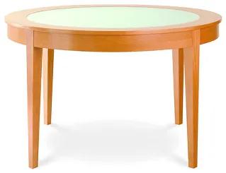 Jedálenský stôl Okrúhly s matným sklom ø 80x75 cm -buk červený