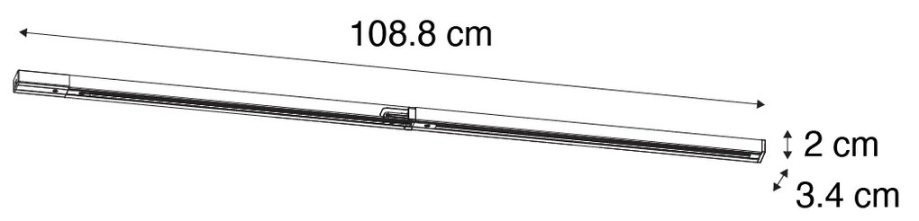 Moderný 1-fázový koľajnicový systém čierny 50 cm Sada 2 - Iconic