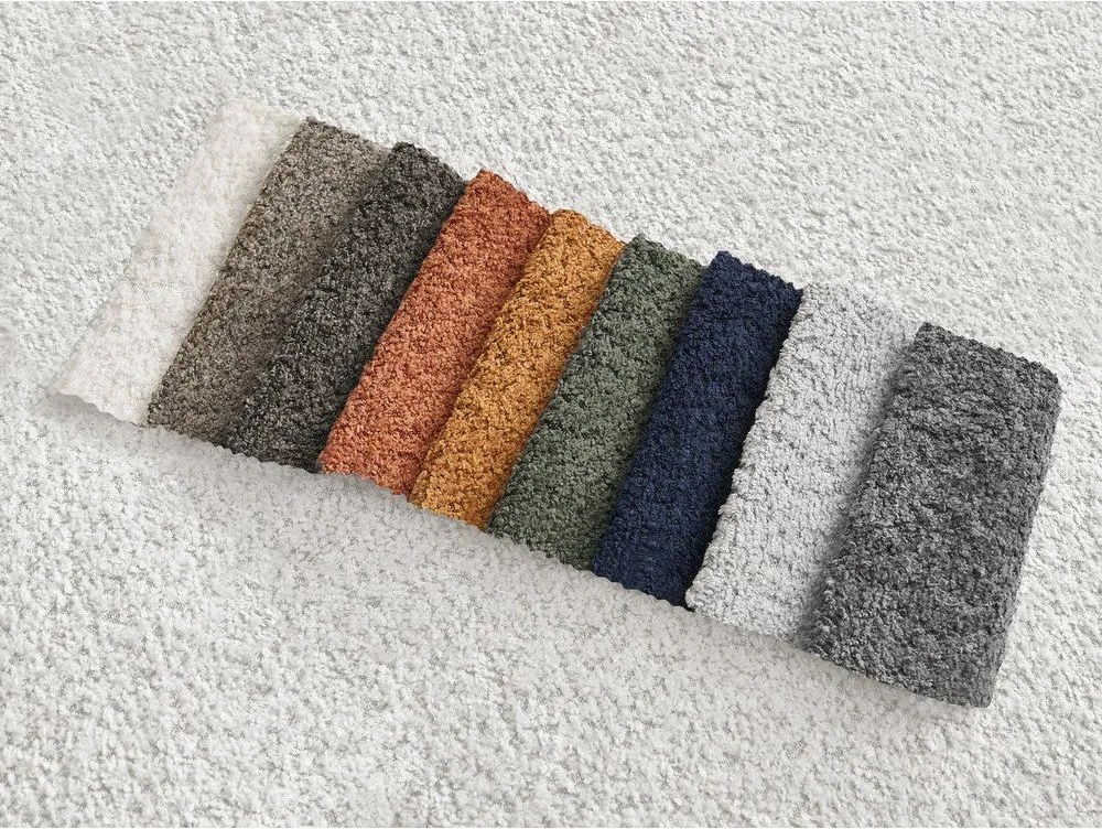 Biela podnožka z textílie buklé Azra – Bobochic Paris