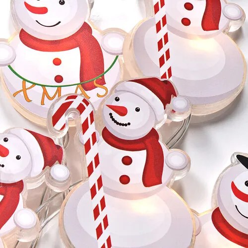 Solight LED okenná reťaz Snehuliaci, 6x LED, prísavná, 120cm, 2x AA