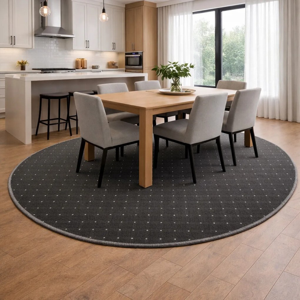 Condor Carpets, Kusový koberec Udinese hnedý kruh, 80x80 (priemer) kruh, hnedá, chodba / predsieň