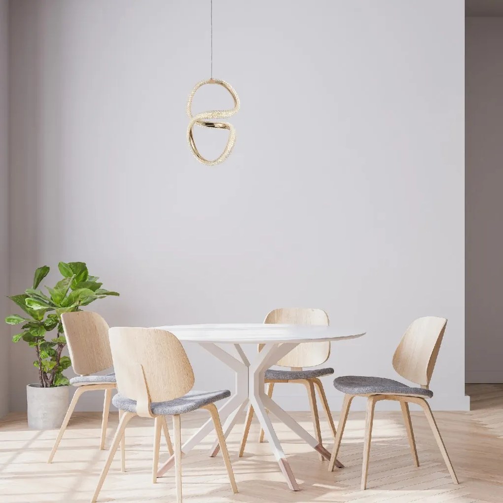 Toolight Toolight, LED závesné svietidlo 24W, 4000K, G077-3CPR, zlatá, OSW-08667