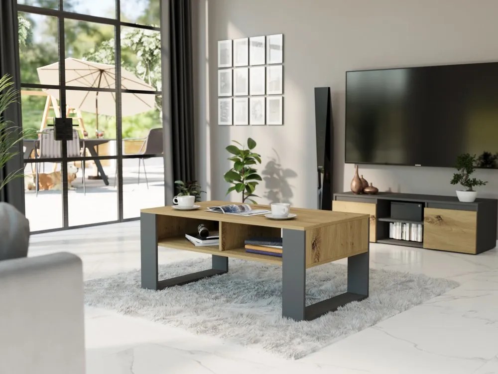 Moderný konferenčný stolík 58 x 90 x 55 cm antracit
