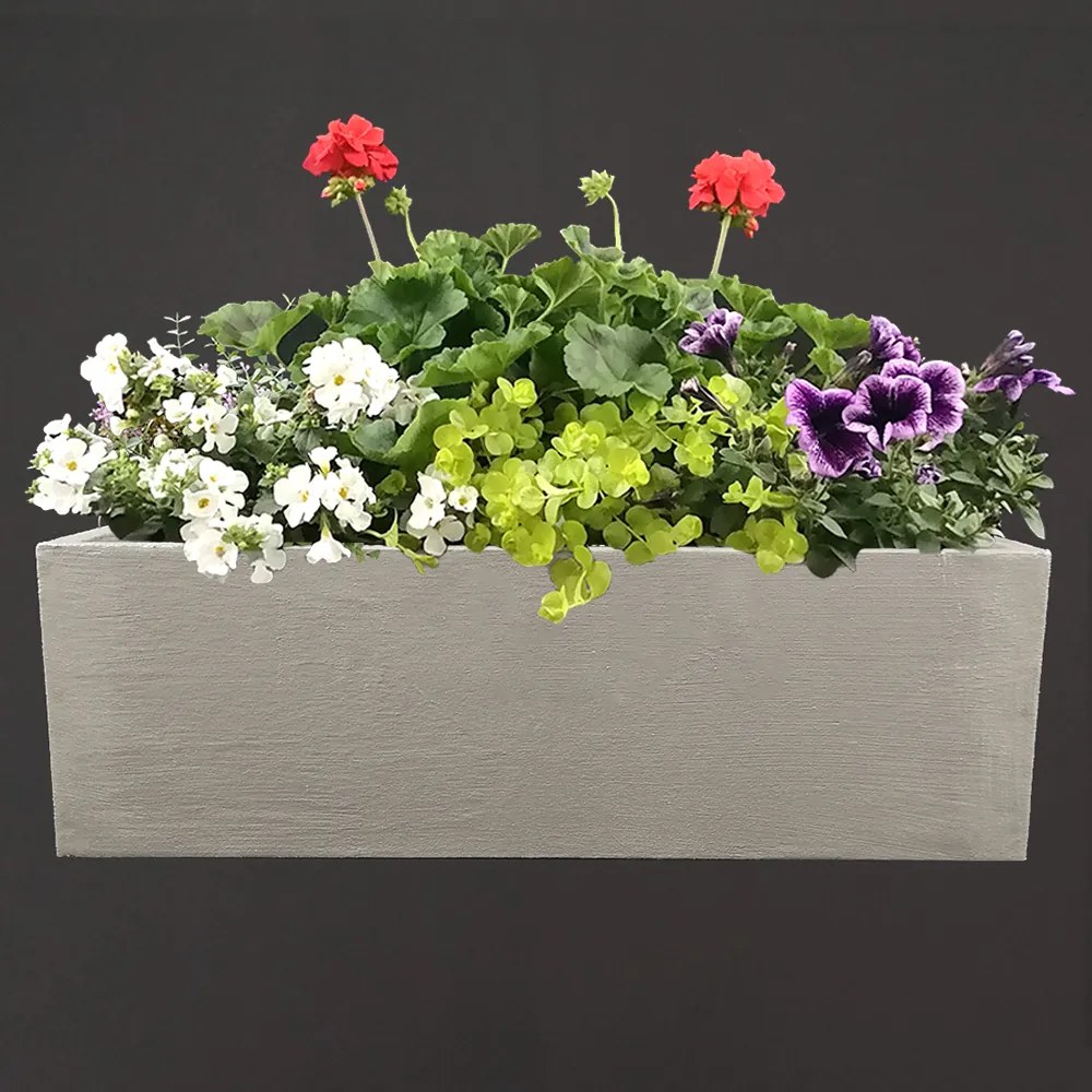 AMADEA Betónový kvetináč odľahčený - hladký, 53x22,5x17,5 cm, český výrobok