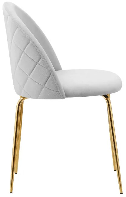 Jedálenská stolička FARGO zamatová, zlatá / sivá