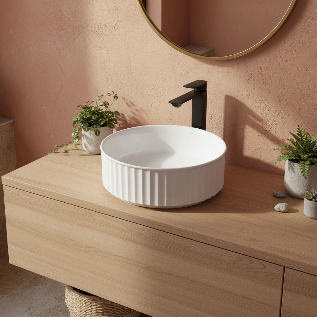 Rea Charlotte, umývadlo na dosku 365x365x120 mm, biela lesklá, REA-U6960