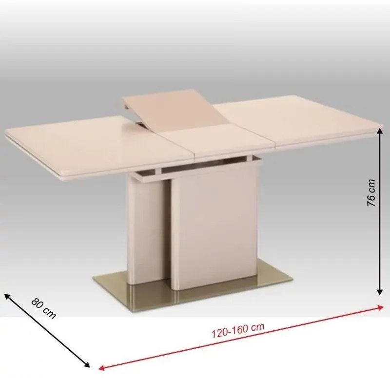 Kondela Jedálenský rozkladací stôl, VIRAT, capuccino extra vysoký lesk