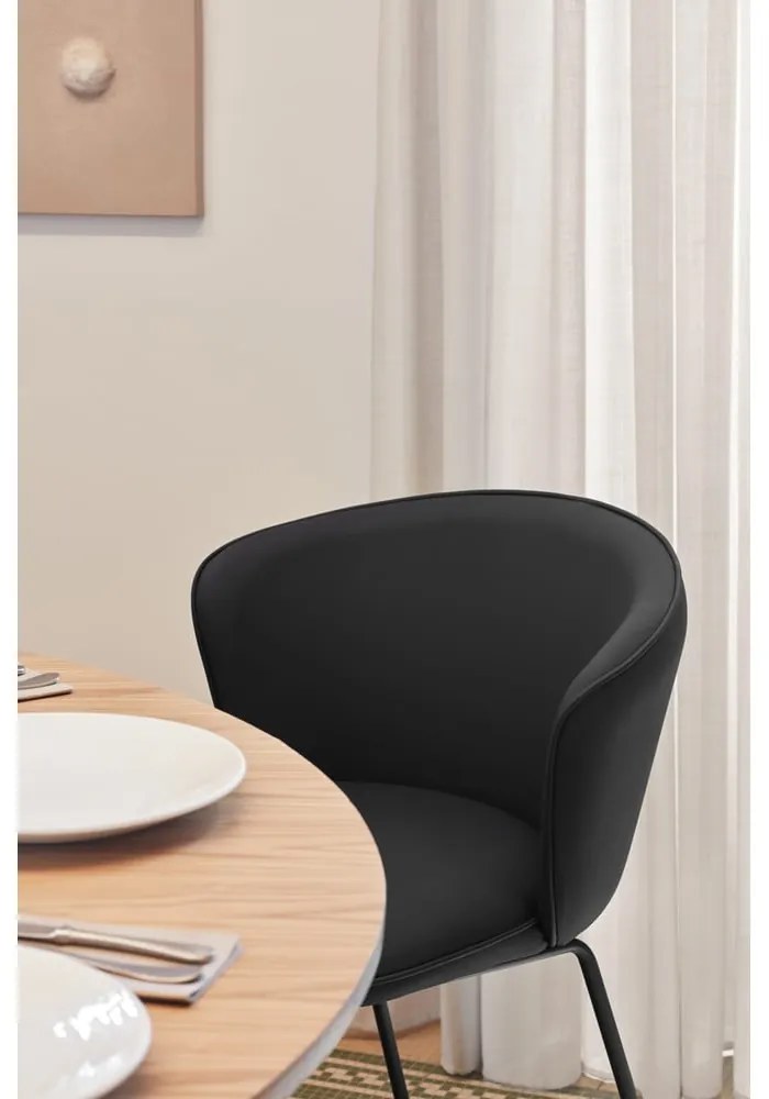 Čierne čalúnené jedálenské kreslá v súprave 2 ks Add – Teulat
