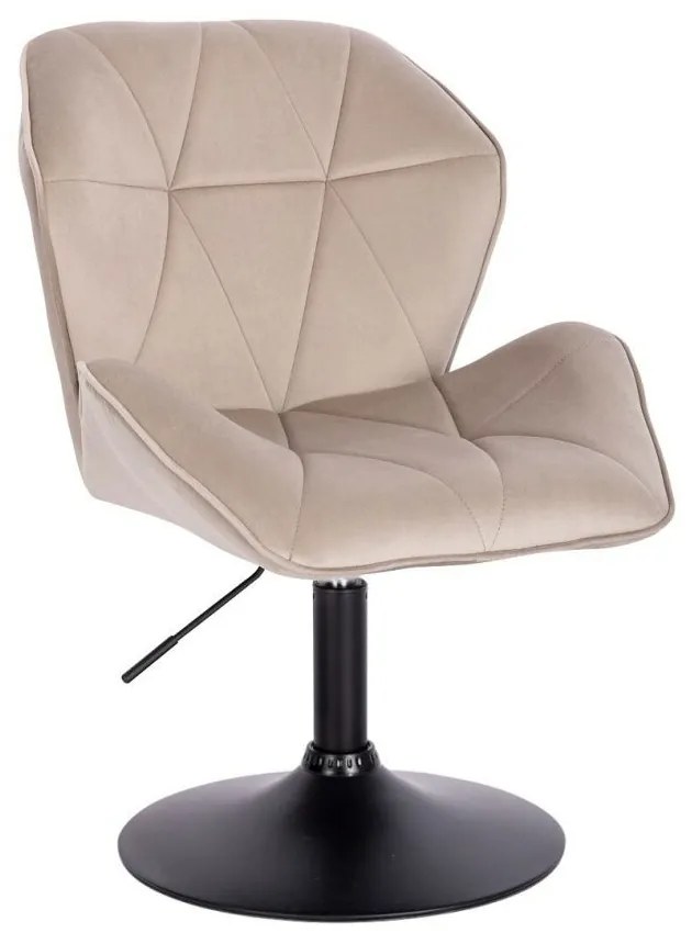 LuxuryForm DESIGN Stolička MILANO MAX VELUR na čiernom tanieri - latte