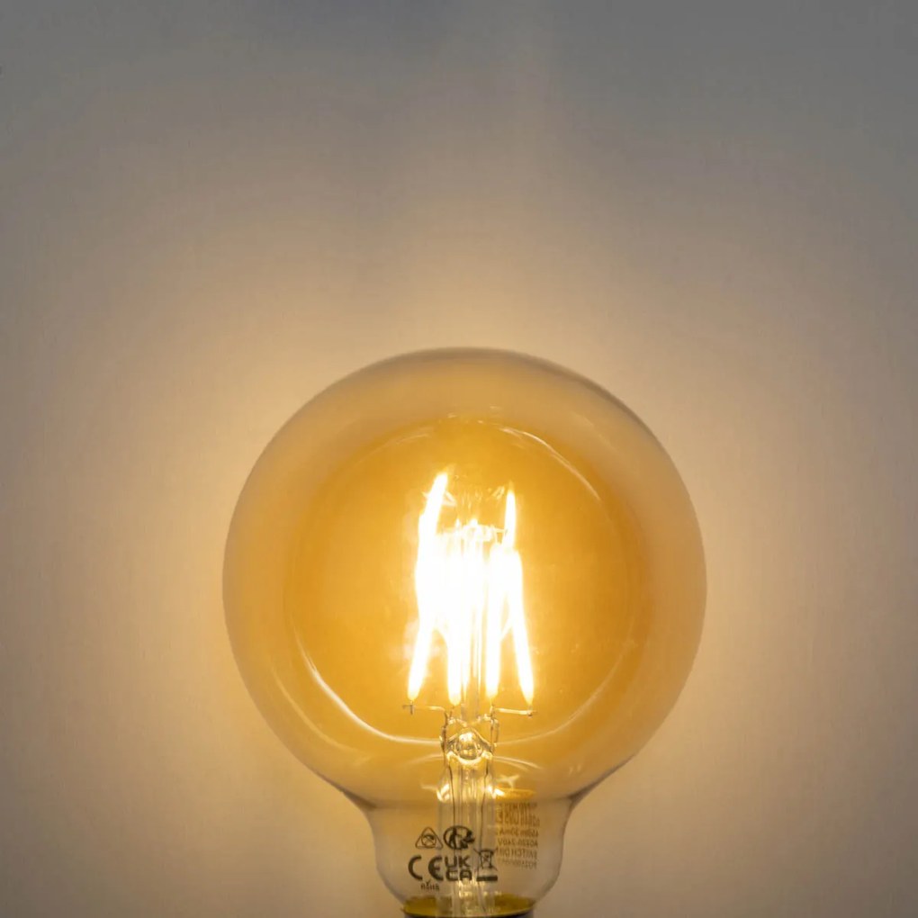 Sada 5 E27 3-stupňová stmievateľná LED žiarovka Zlatá G95 4W 450 lm 2700K