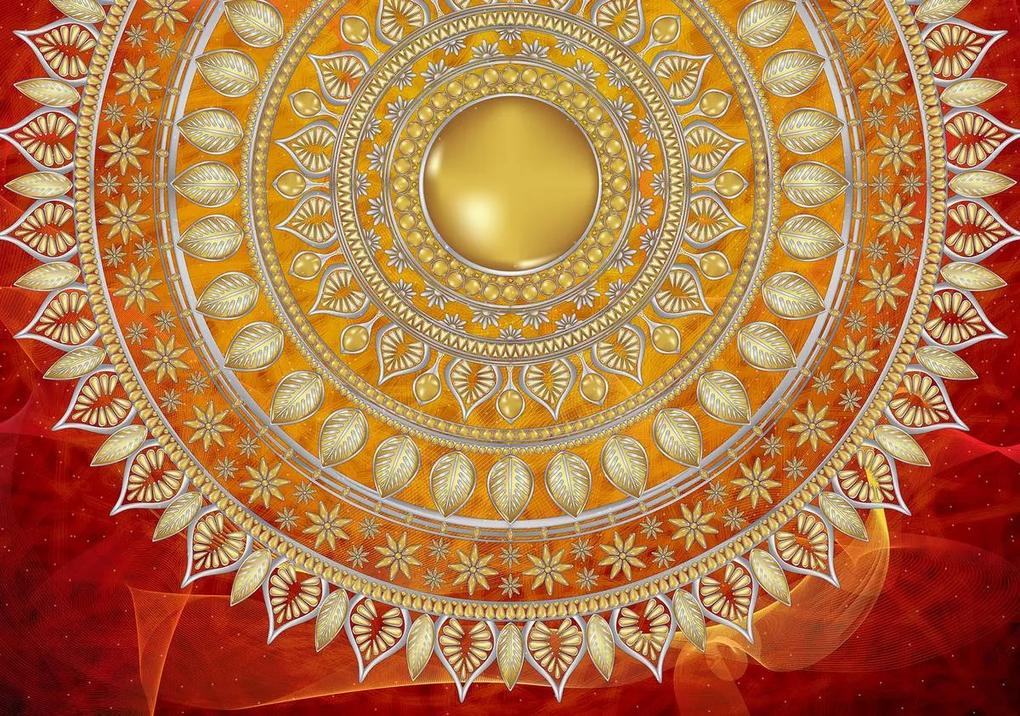 Fototapeta - Mandala v červenej (254x184 cm)