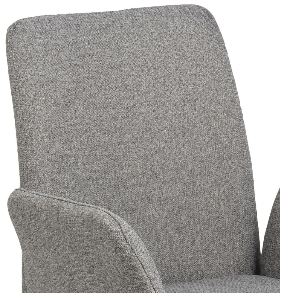 Sivé čalúnené jedálenské kreslo s podrúčkami Naya – Actona