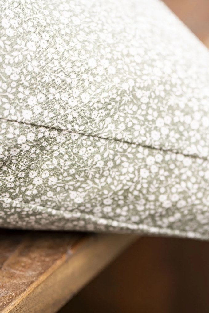 Ib Laursen Bavlnený poťah na sedák Sofie Green/Flowers 45 × 45 cm