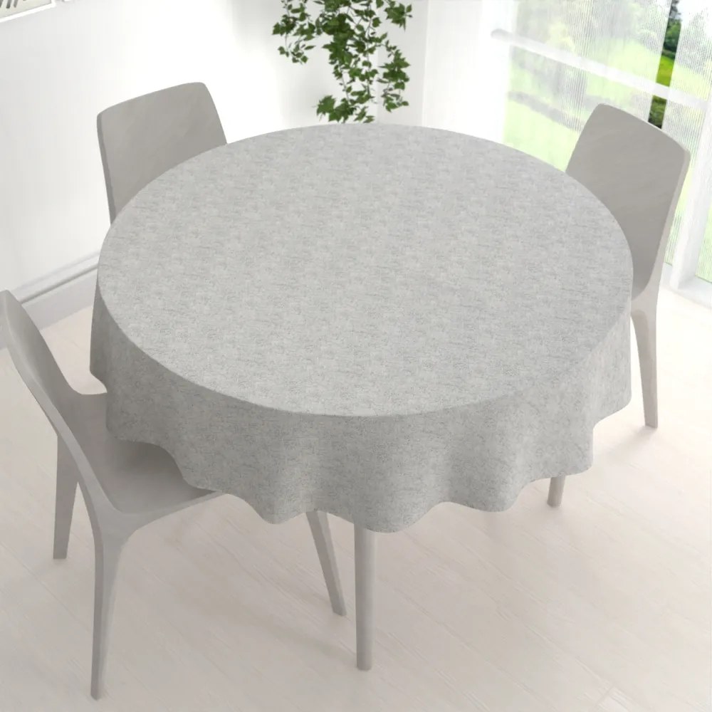 Biante Dekoračný okrúhly obrus PML-118 Sivá režná Ø 40 cm