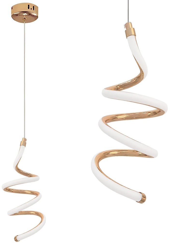 Toolight Toolight, LED závesné stropné svietidlo, 12W, 3000K, LHJ096-1CP, ružové zlato, OSW-50041