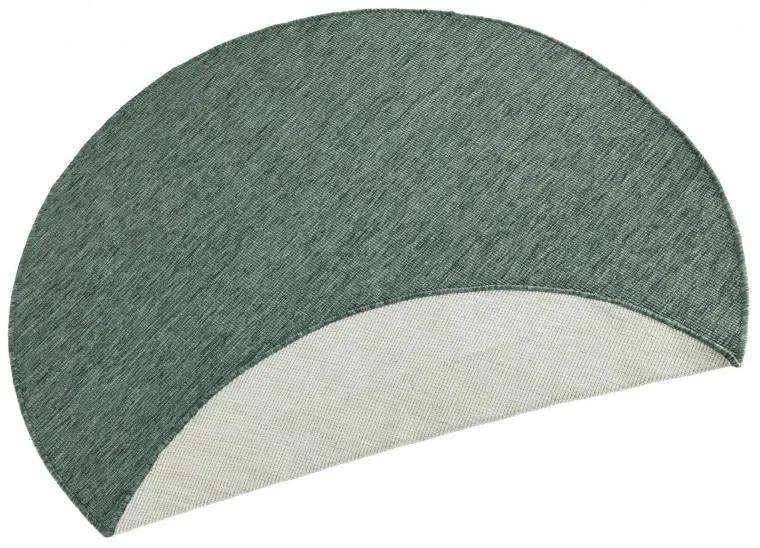 NORTHRUGS - Hanse Home koberce Kusový koberec Twin-Wendeteppiche 103095 grün creme kruh – na von aj na doma - 200x200 (priemer) kruh cm