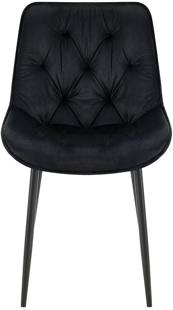 Jedálenská stolička Wallace - zamat - Čierna