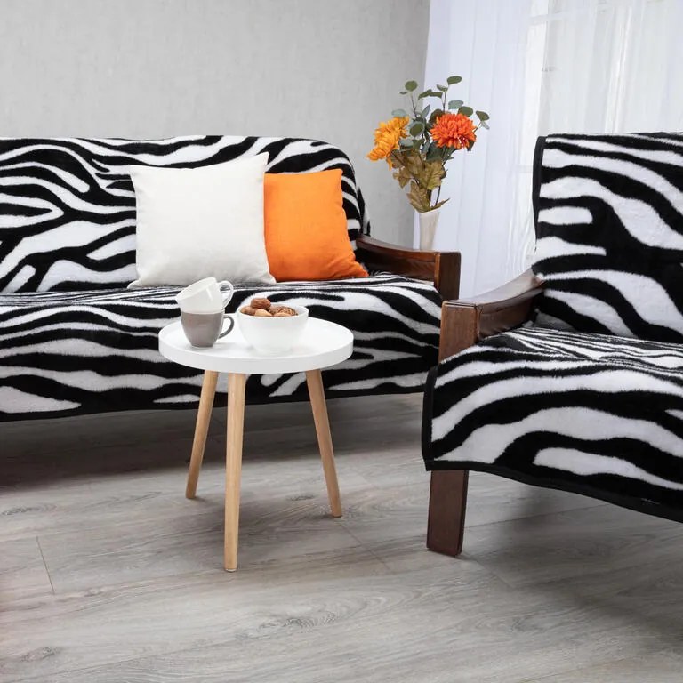 Prikrývky na pohovku a kreslá ZEBRA 3+1+1