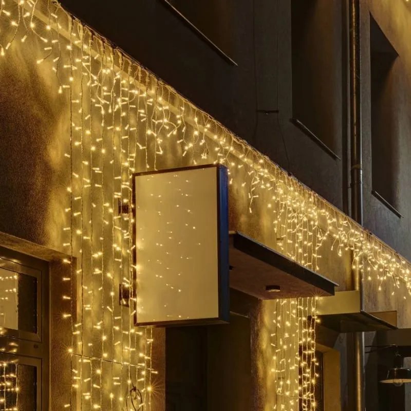 DECOLED LED světelná záclona, FLASH, 1x1,5 m, teple bílá, 150 diod, IP67