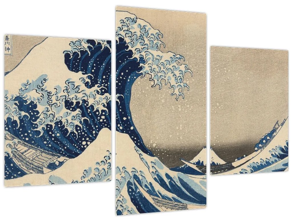 Obraz - Katsushika Hokusai, Under the Wave off Kanagawa, reprodukcia (90x60 cm)