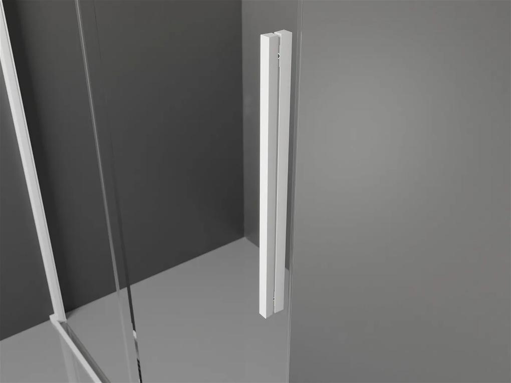 Mexen Velar, sprchový kút s posuvnými dverami 110(dvere) x 100(stena) cm, 8mm číre sklo, biela, 871-110-100-01-20
