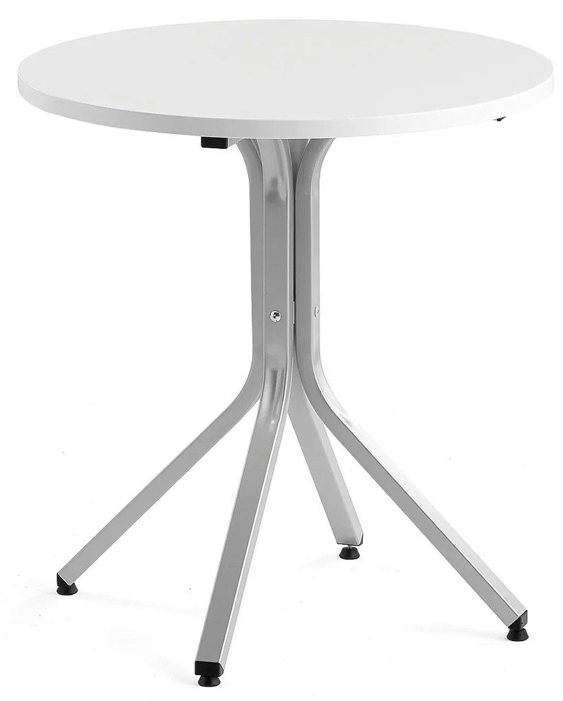 Stôl VARIOUS, Ø700x740 mm, strieborná, biela