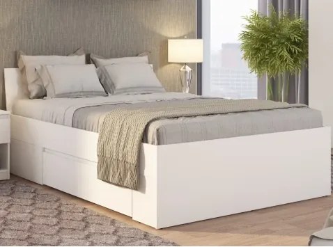 Posteľ so zásuvkami Carlos 140x200, biela%