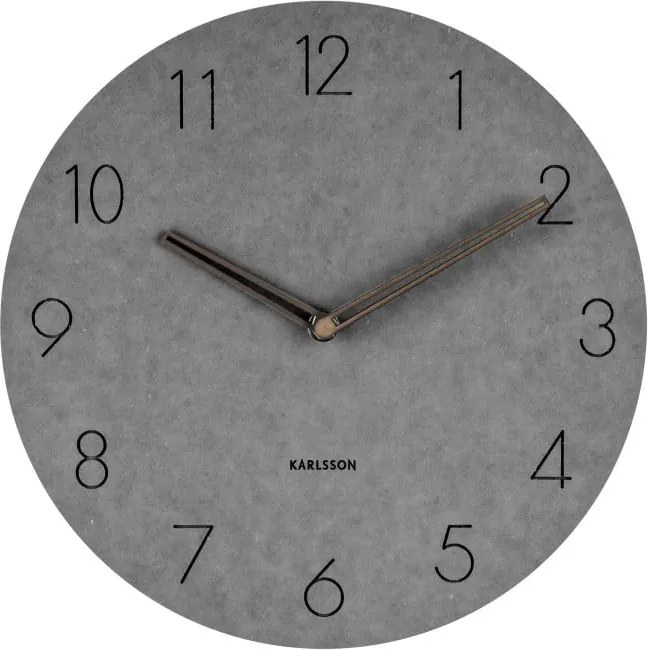 Sivé nástenné drevené hodiny Karlsson Dura, Ø 29 cm