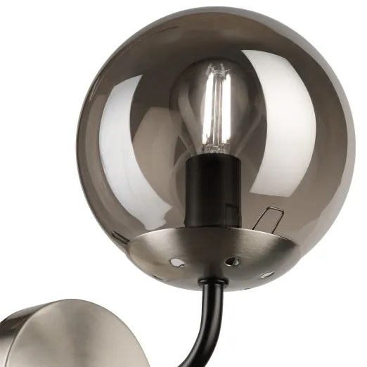 Brilagi - Nástenné svietidlo MALIVA 1xE14/15W/230V matný chróm/zadymené sklo