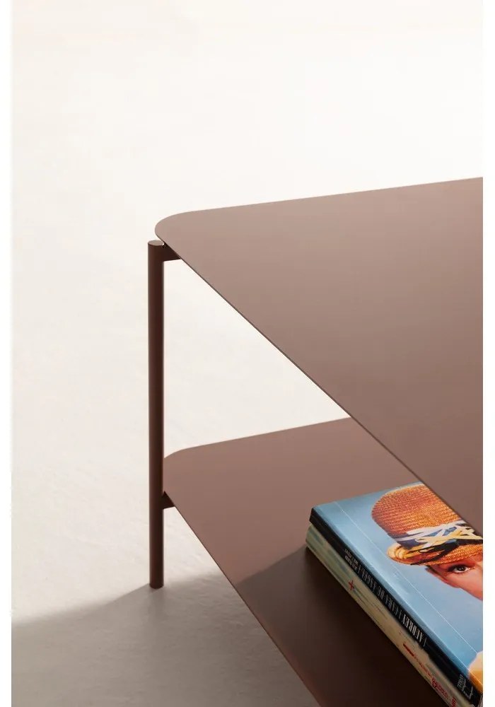 Terakotový kovový konferenčný stolík 58x90 cm Beatrix – MOME