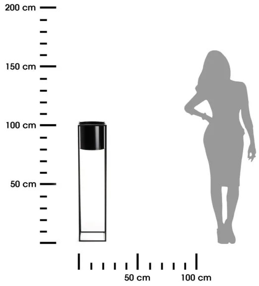 Stojan na kvety RING 100x23 cm čierna