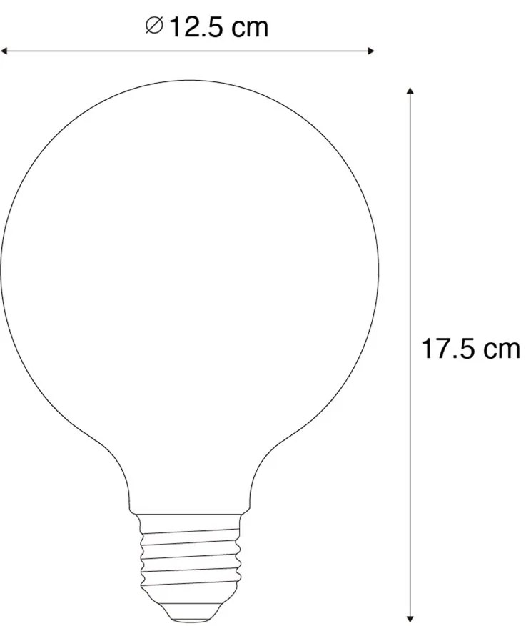 Sada 5 E27 3-stupňové stmievateľné LED špirálové vlákno G125 4W 450 lm 3000K