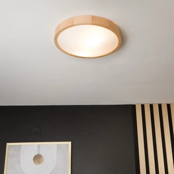 Stropné svietidlo NATURAL SLIM 2xE27/60W/230V ø 37 cm borovica