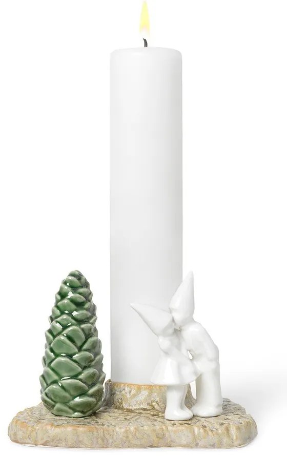 Vianočný kameninový svietnik Kähler Design Christmas Kiss, dĺžka 17 cm