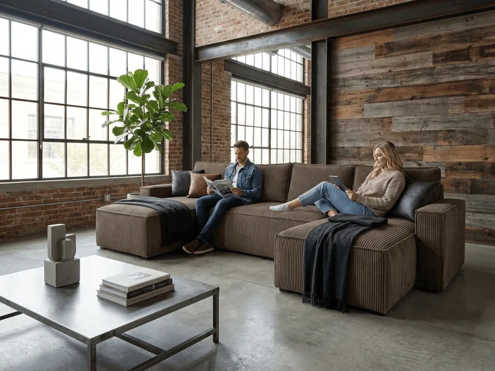 Tmavohnedá sedacia súprava do U SMART COSARO 295x140 cm