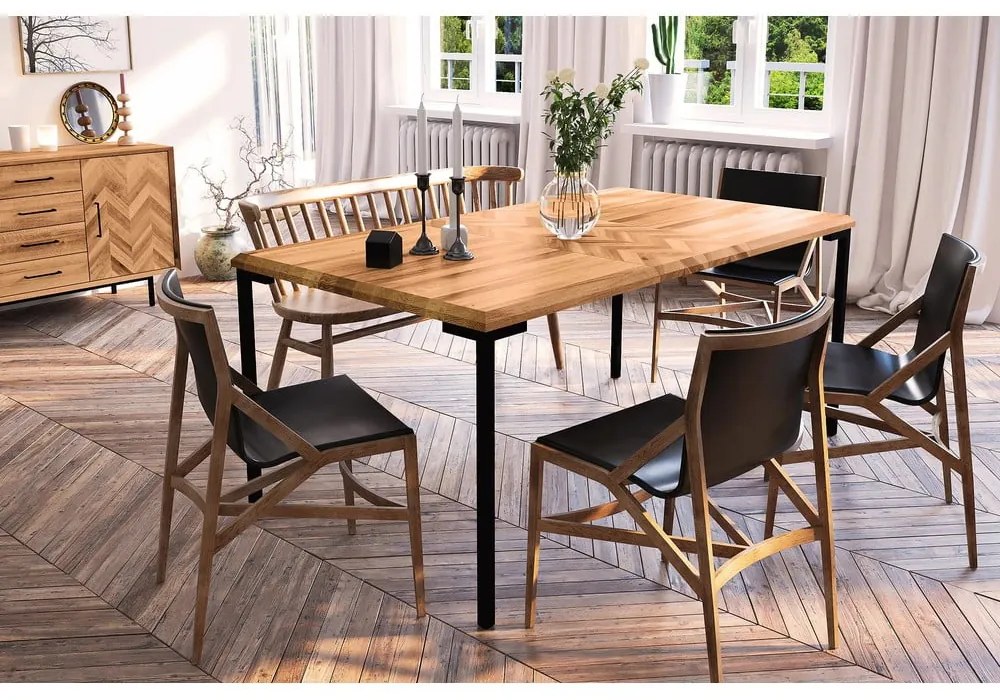 Jedálenský stôl z dubového dreva 90x200 cm Abies - The Beds