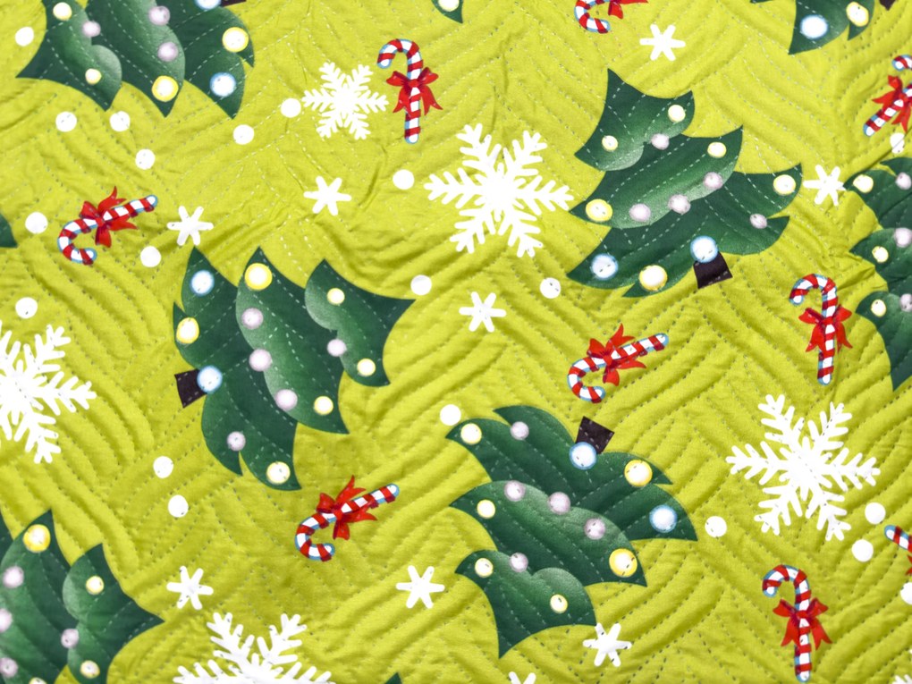 Prehoz na posteľ CHRISTMAS TREE, zelený Rozmer: 220 x 240 cm