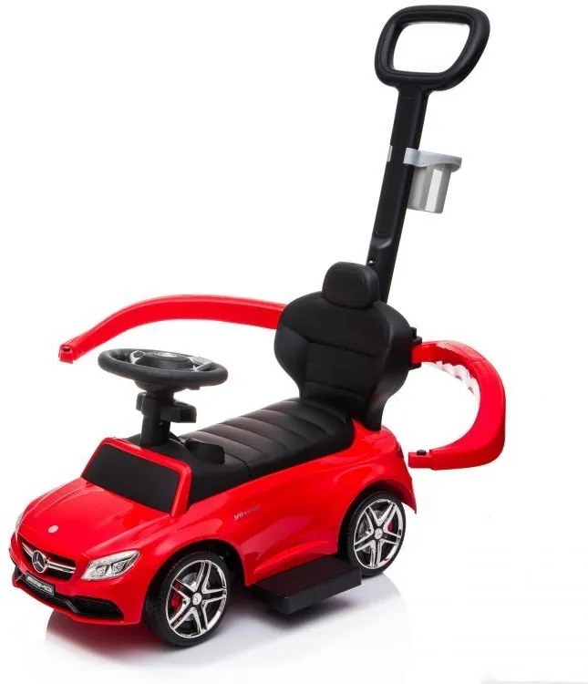 Ecotoys Odrážadlo Mercedes v červenej farbe s rukoväťou