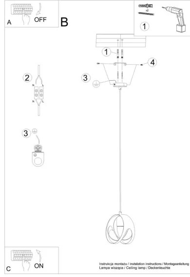 Sollux SL.1083 - Luster na lanku TULOS 1xE27/60W/230V biela