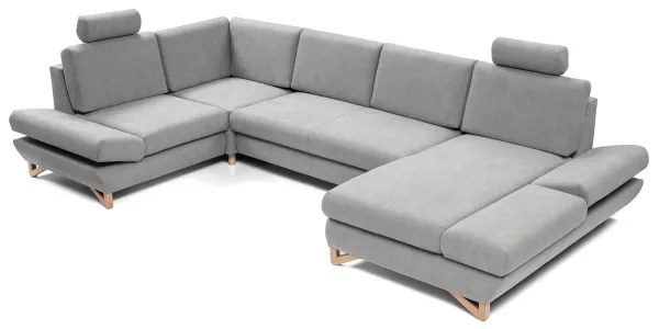 Rozkladacia rohová čalúnená sedacia súprava s úložným priestorom v tvare U AVESTA sivá