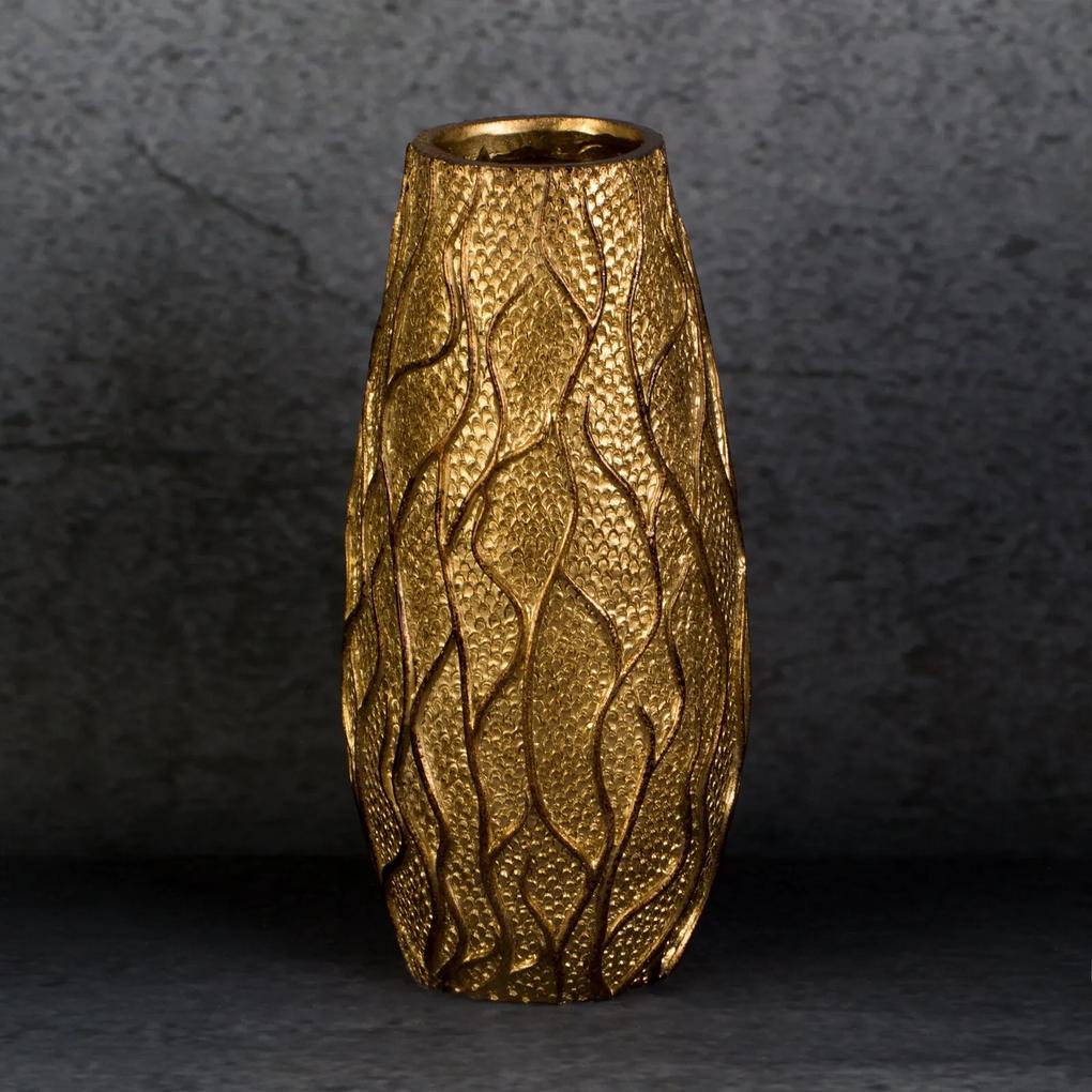KIARA Dekoratívna váza 12x12x24 cm zlatá